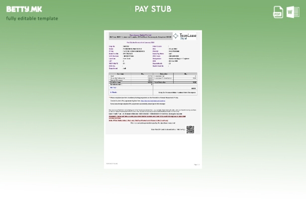 Модерен стил на TeamLease Дигитален шаблон за уплатница